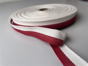Bændelbånd - rød og hvid stribe